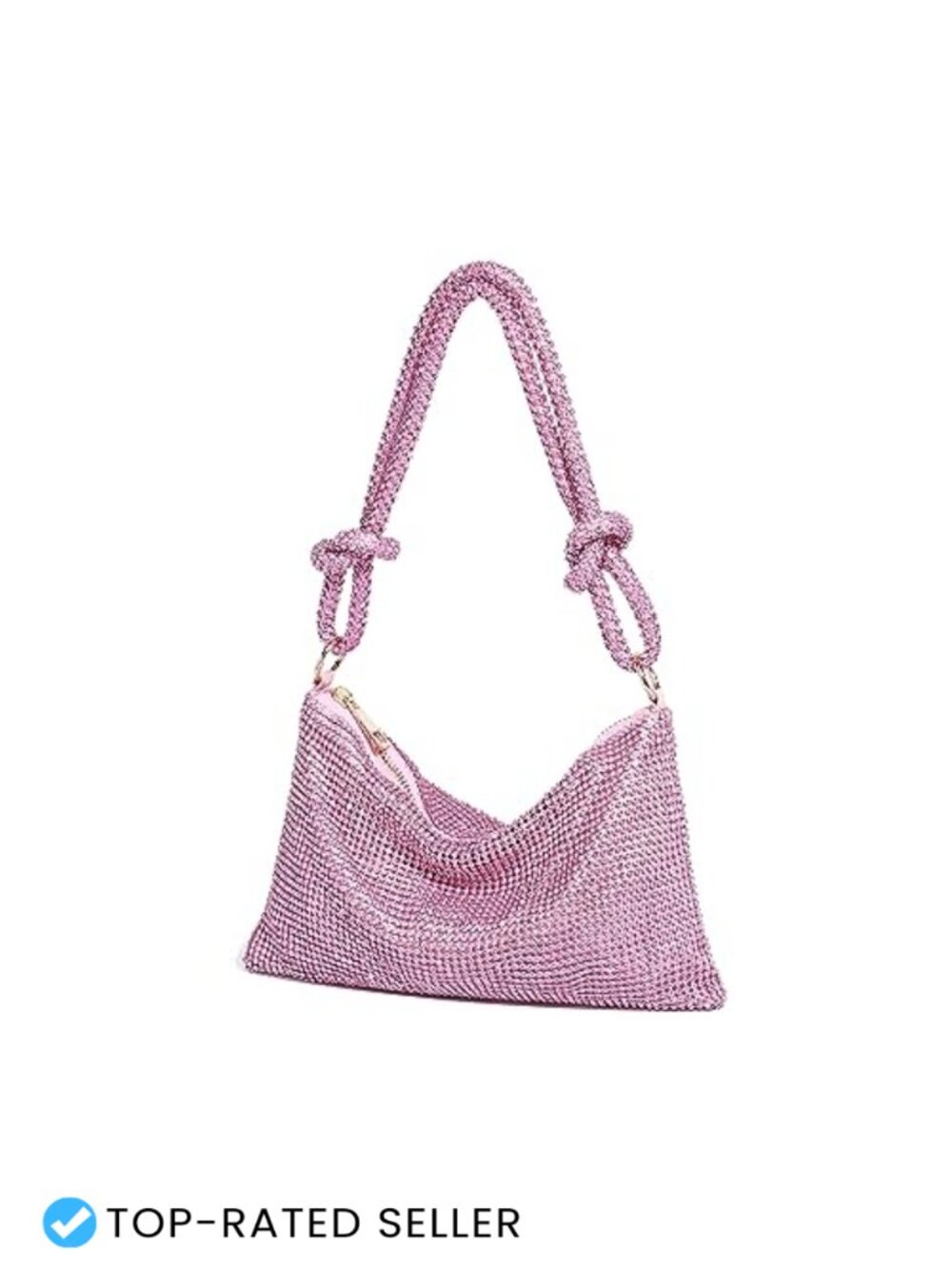 Rhinestone Evening Baguette Clutch for Women Going Out Dressy Small Handbag